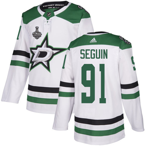 Adidas Men Dallas Stars 91 Tyler Seguin White Road Authentic 2020 Stanley Cup Final Stitched NHL Jersey